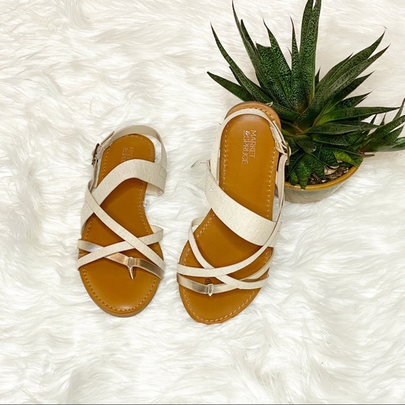Market & Spruce Linen&Metallic Strappy Sandal - Picture 4 of 11